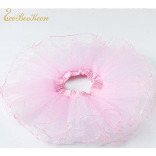 4 Layers Ballet TUTU Skirt Ballerina Pink/Violet/White Practice Dress 3-12 Years old Girl Ballet Dance Skirt Child Elastic skirt