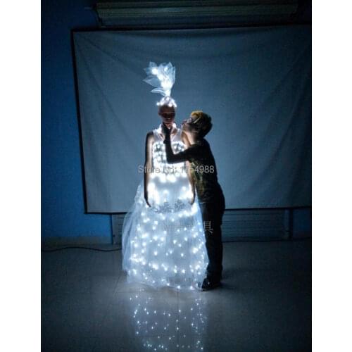 Free shipping Event Party Supplies led light up dance wear Led stage dj show dress