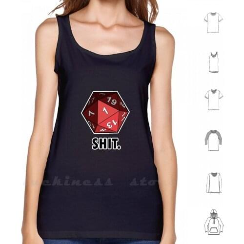 Roll A D20 Tank Tops Vest Sleeveless Pathfinder D20 And Dnd Dice Shit Funny Geek Humor Table Top Tabletop Die Black Red White