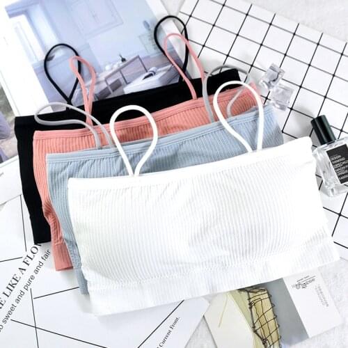 Women Cotton Underwear Tube Top Bra Women Thread Bra Fashion Tank Up Women Sports Bra Sexy Top Female Crop Top Sexy Lingerie