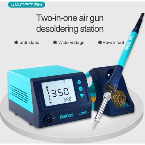 Wanptek Adjustable LED Digital Soldering Station Hot Air Gun with Soldering Iron SMD BGA PCB Welding Repair Station Power Tools