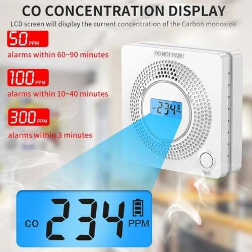 Newest Carbon Monoxide Smoke Alarm LED Digital Gas Detector Voice Warn Sensor Home Security Protection High Sensitive