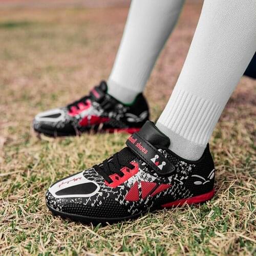 2021 football shoes childrens lace-up mens football shoes non-slip childrens training football shoes