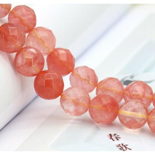 Faceted Pink watermelon tourmaline 14mm round loose beads 15" DIY women jewelry wholesale fashion style