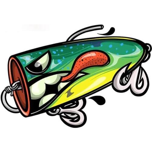 Personality Fishing Lure Car Stickers Vinyl Waterproof Decal Laptop Trunk Car Wrap Custom Printing Window Decal Apply To Car