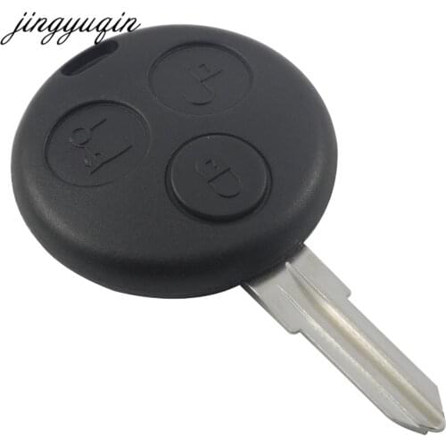Jingyuqin For Mercedes for Benz Smart Fortwo Key Shell 3 Buttons Uncut Blade Remote Car Key Cover Case Replacement
