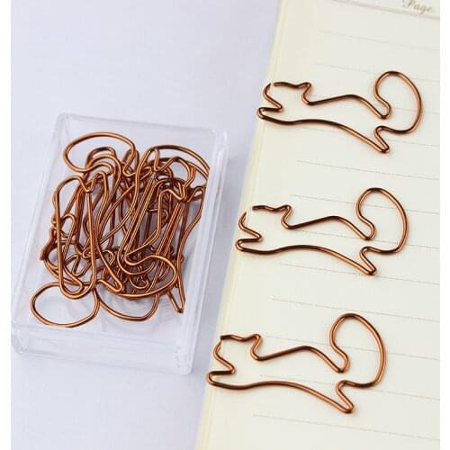 Coffee Squirrel Paper Clip Shaping Paper Clip Animal Special Shaped Storage Pin Paper Clips Decorative Office Table Accessories