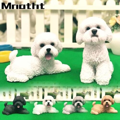 Mnotht DIY Simulita Cute Poodle Pet Dog Model Kids Gift 1:6 Soldier Accessories for 12inch Action Figure Toys Collection M3n