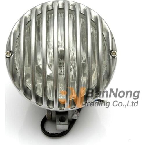 Motorcycle universal aluminum alloy Retro style bullet head Metal Fence 6.75" Headlight For Harley XL 883 1200 Honda Yamaha