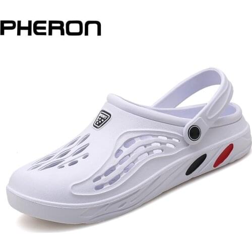 2020 New Fashion Sandals Men Clogs Slippers Soft Bottom Beach Sandals Men Clog Sandals Comfortable Breathable Ankle-Wrap EVA