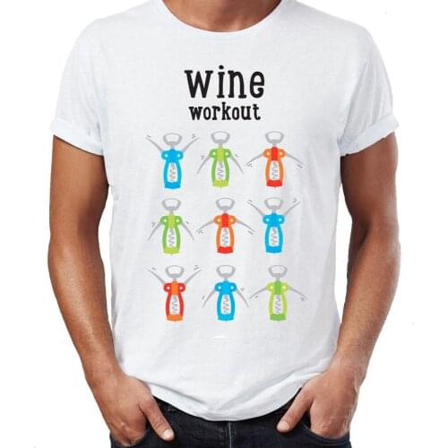 2019 Newest MenS Funny Man Print T-Shirt Hipster Wine Workout Funny Gift Unisex T shirt design website Tee shirts