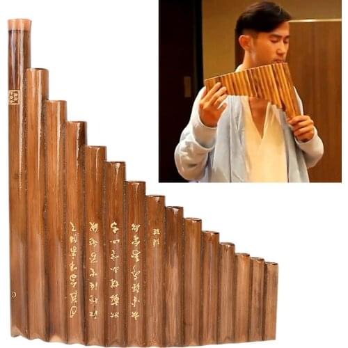 2021 New G Key Flute Xiao Pan Flute Folk Musical Instruments Pan Flute 15 Natural Bamboo