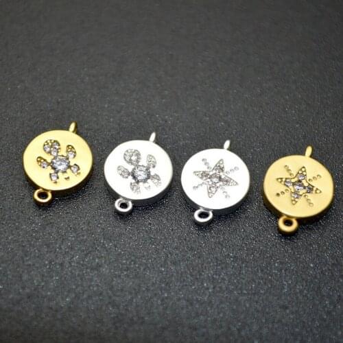 New Matt Gold Silver Plating Rhinestone Crystal Setting Turtle Star Shape Connectors Fashon Summer Jewelry Making Findings 20pcs