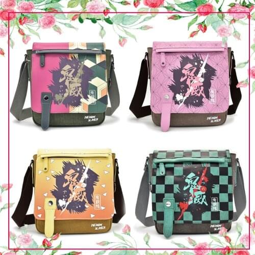NEW Demon Slayer: Kimetsu No Yaiba Kamado Tanjirou Kamado Nezuko Agatsuma Zenitsu Messenger Bag Canvas Shoulder Bag