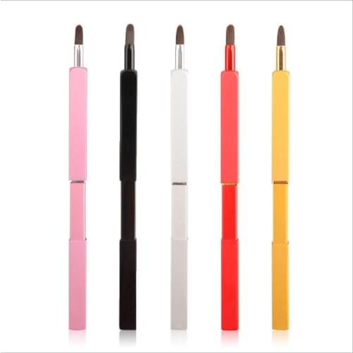 New Retractable Lip Brush Rose Gold Portable Makeup Brushes Cosmetic Tool for Lipstick Lip Gloss Foundation Brush T0518