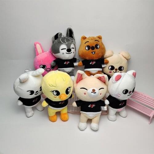 8pcs/set Stray Kids Skzoo Plush Toys Korea Group Cartoon Stuffed Animal Plushies Doll Kawaii Companion for Kids Adults Fans