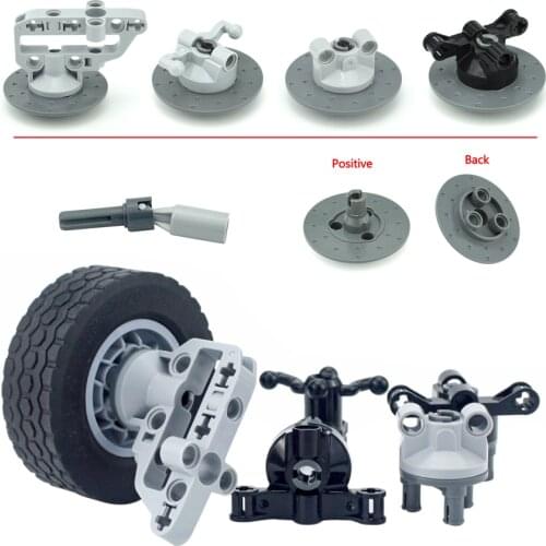 MOC Suspension Steering Wheel Hub Technical MOC Parts Gear Reduction 92909 32495 DIY Building Blocks Car Truck Drive Bricks