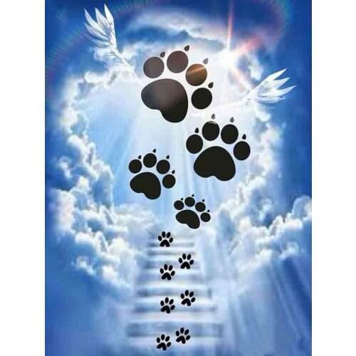 Full Square/round Drill Diamond Embroidery paws in the heaven Diamond Painting Cross Stitch Rhinestone Mosaic Decor Gift