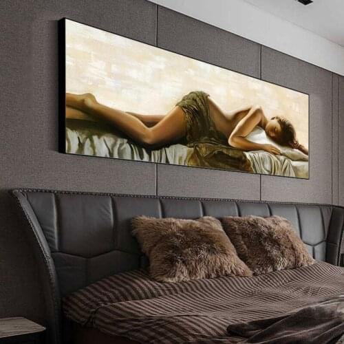 Modern Figure Sexy Sleeping Beauty Art Canvas Painting Posters and Prints Wall Pictures for Living Room Home Decoration Unframed