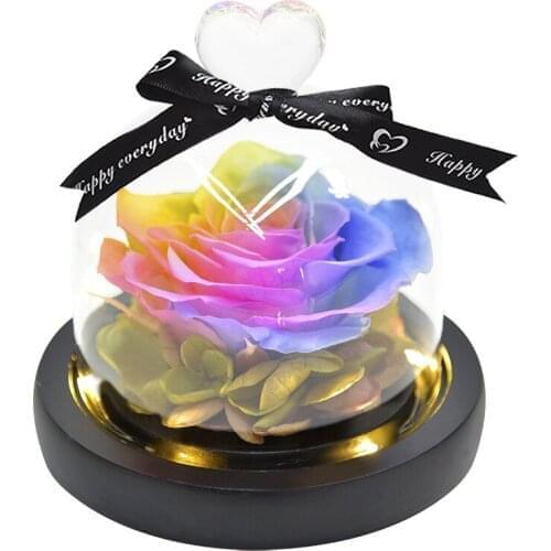Valentines Day Wedding Newyear Home Decoration Top Luxury Creative Gifts Girlfriend Eternal Preserved Flower Rose Glass Giftbox