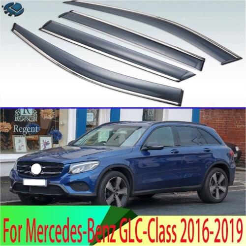 For Mercedes-Benz GLC-Class X253 C253 GLC200 220 250 300 350 2016-2019 Visor Vent Shades Window Sun Rain Guard Deflector 4pcs