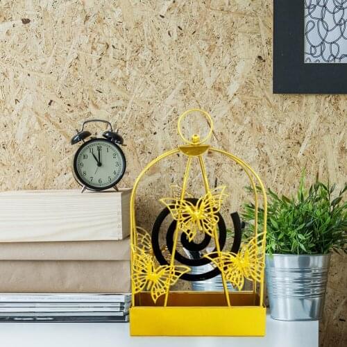 Windproof Mosquito Coil Holder Metal Butterfly Summer Day Iron Mosquito Repellent Incenses Rack Frame Home Decoration