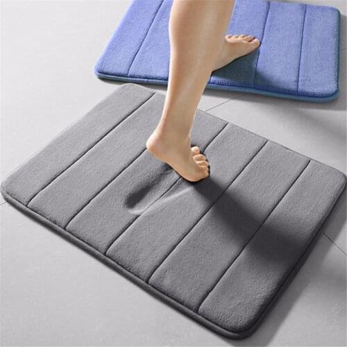 Absorbent Bath Mats Non-Slip Soft Memory Foam Bathroom Shower Rug Carpet for Home Living Room Bedroom Toilet Floor Mats 40*60cm
