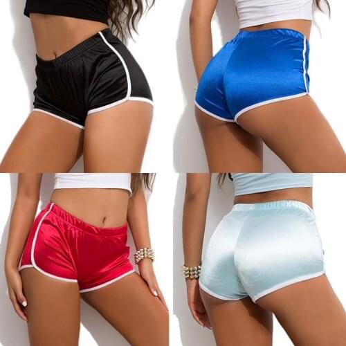 Candy Color Plus Size Wetlook High Waist Booty Shorts Push Up Hip Sexy Hot Short Pole Dance Shiny Micro Mini Short Clubwear Pink