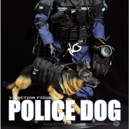 1/6 Realistic Simulation German Shepherd Police Dog Wolf Dog Soldier Model with 12 Inch Dolls Available