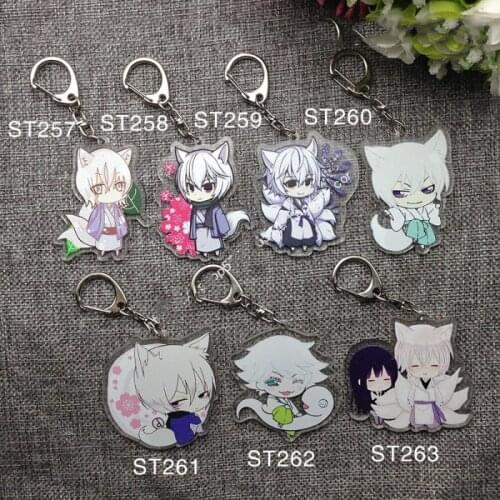 1pcs Anime Kamisama Kiss Tomoe Miziki Miketsukami Shirakiin Inu x Boku SS Shirakiin Doubleside Print Keychain Keyring