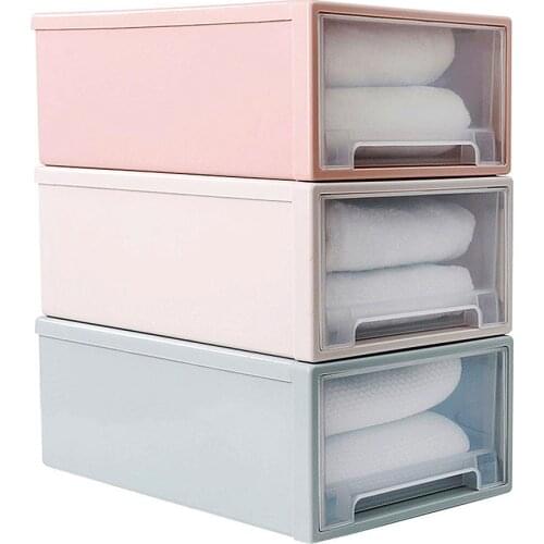 1pc Household Shoe box storage Plastic Transparent Stackable Drawer Shoe Storage Box case Rack Shelf Container Organizer