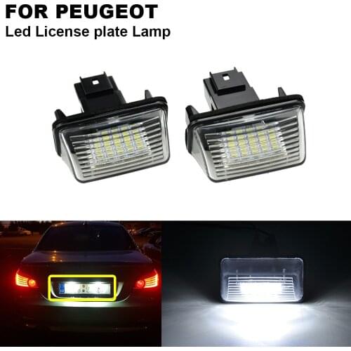 2PCS 12V LED Number License Plate Light Lamp For Peugeot 206 207 306 307 406 407 For Citroen C3 C4 C5 Car License Plate Light