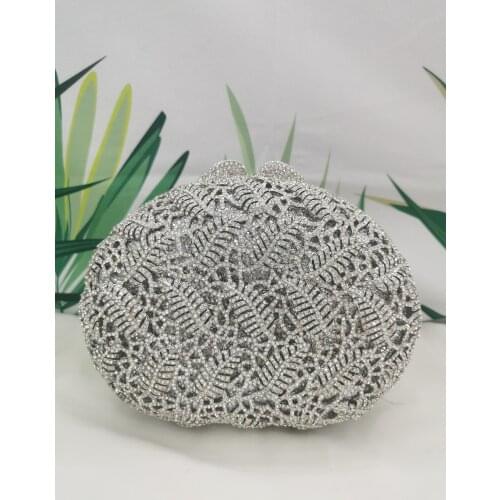 34 Silver Styles IN STOCK Diamond Crystal Handbags Clutches Bags For Ladies Wedding Party Prom Clutch Purse Rhinestone Handbag