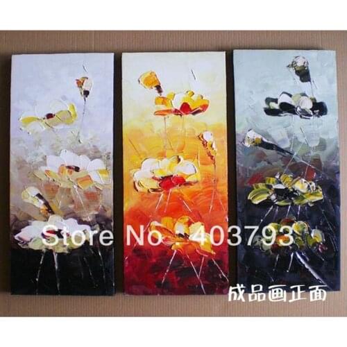 90cmX70cm hand painted Modern Oil Painting On Canvas beauty kinfe flower landscape decoration (No frame) free shipping