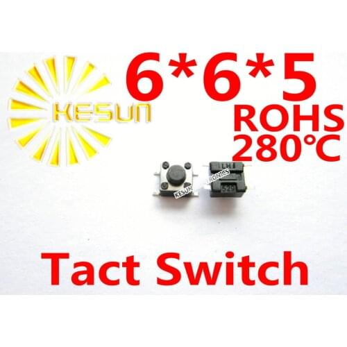 FREE SHIPPING 100PCS SMT 6X6X5MM Tactile Tact Push Button Micro Switch Momentary ROHS