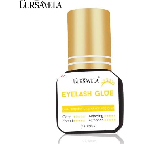 CURSAVELA Eyelashes Glue Quick Dry 5ml Mink Eyelash Extension Professional Clear Black Lashes Glues Cosmetic Makeup Super Glue