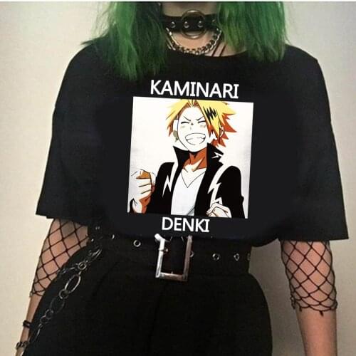 My Hero Academia T-shirt for Men Women Short Sleeve Anime Manga Cotton Kaminari Denki T-shirt Men Funny Tops