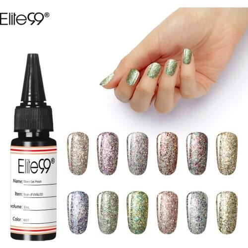 Elite99 Bling Starry Nail Gel Polish 30ml Shining Glitter Stamping DIY Nail Art Soak Off UV Semi Permanent Lacquer