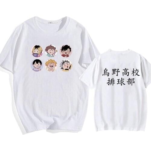 Hot Anime HaikyuuT Shirt Funny Cartoon Karasuno Print T-shirt Harajuku Fly High Graphic Streetwear Causal Tops Unisex