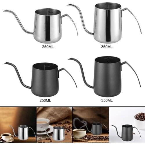 Food Grade Stainless Steel Coffee Kettle Drip Pot Gooseneck Spout Tea Pot Non-stick Coating for Coffee Lover