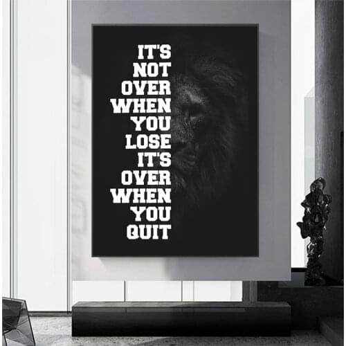 Wild Lion Letter Motivational Quote Art Canvas Painting Animals Posters and Prints Wall Art Inspiration Picture for Office Decor