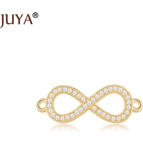 Jewelry Findings Components / Connectors For Jewelry Making / Infinity / Connector Charm / Handmade DIY Jewellery / Copper CZ