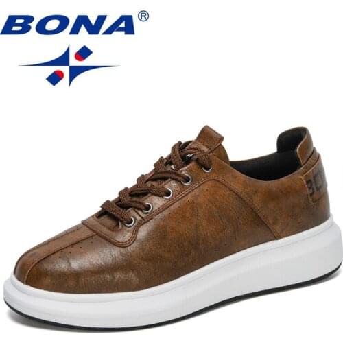 BONA 2021 New Designers Zapatos De Hombre Men Casual Shoes High Quality Outdoor Man Fashion Sneakers Mansculino Leisure Footwear