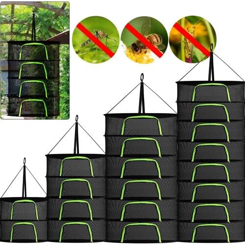 Layers Drying Net for Herbs Hanging Basket Folding Dry Rack Herb Dryer Bag Mesh Net Carrying Bag for Plants Organizer Hang Herbs