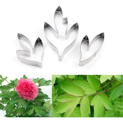 3pcs/set Penoy Flower Leaves Cutters Set, Stainless Steel Fondant Cakes Decorating Tools
