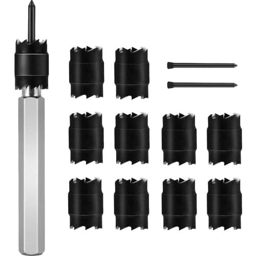 HSS Spot Weld Cutter Drill Bit Spot Welding Drill Set 8mm Twist Drill 3/8 Spot-welding Drill Center Drill Hole Saw Hexagon Shank