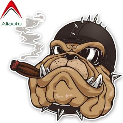 Aliauto Personality Funny Car Sticker The Big Dog Is Smoking PVC Waterproof Sunscreen Anti-UV Decal Decoration,14cm*14cm