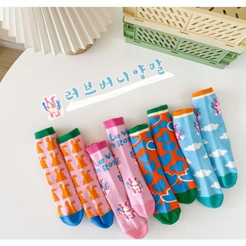 4Pairs/lot Baby Socks Kids Girls Boy Cotton Cartoon Toddler Knitted Newborn Socks Spring Autumn Socks for 1-8Y Children