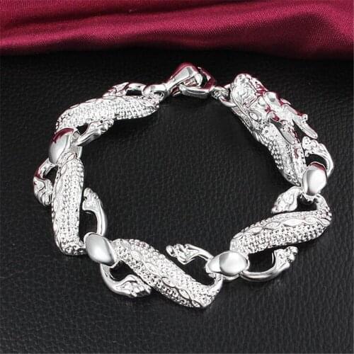 NEW wholesale personality creative Bailong silver jewelry bracelet Korean fashion 925 silver S024