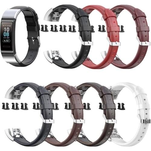 Leather Wrist Band Durable Watch Strap Replacement for Huawei Band 4 Pro Kit